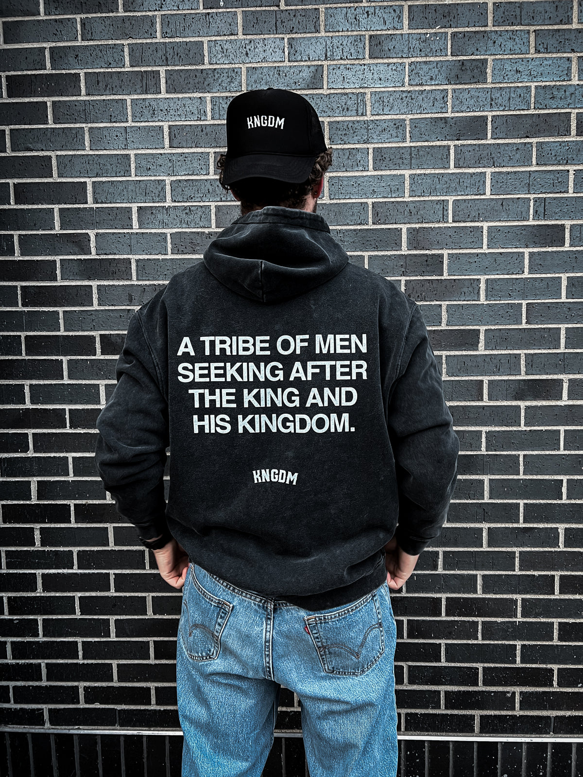 "A TRIBE OF MEN" Acid Wash Hoodie