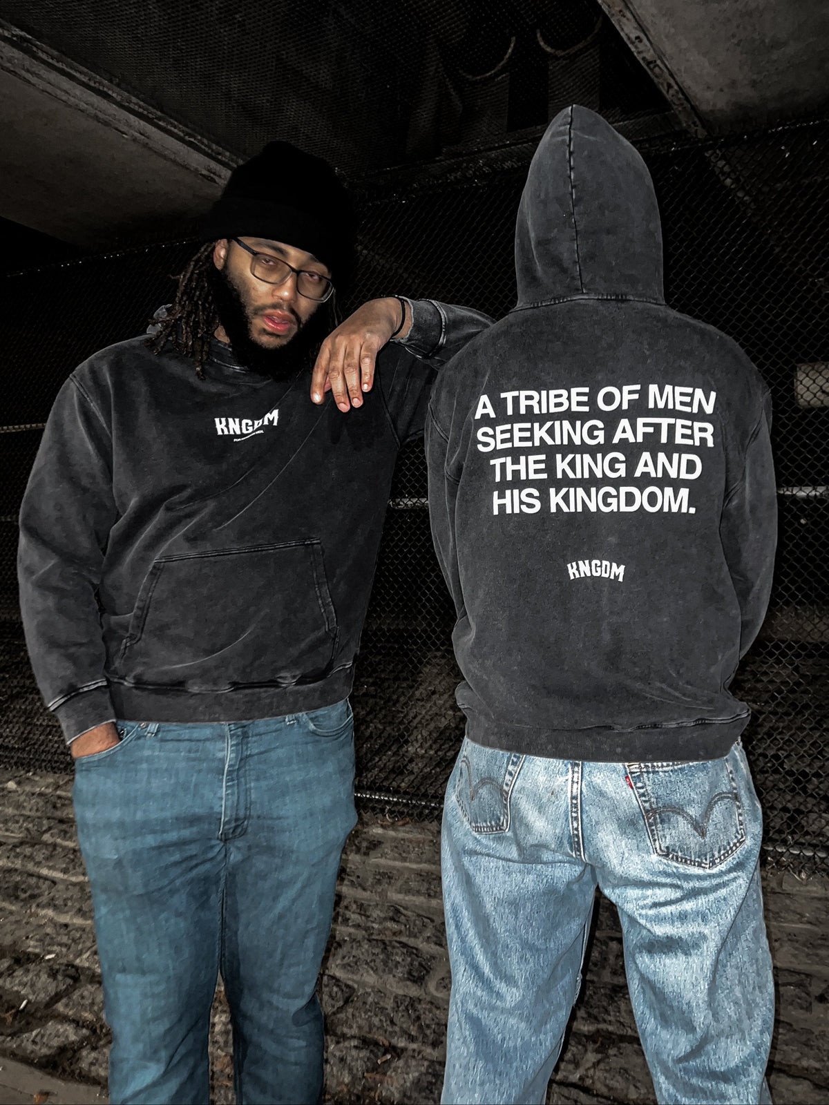 "A TRIBE OF MEN" Acid Wash Hoodie